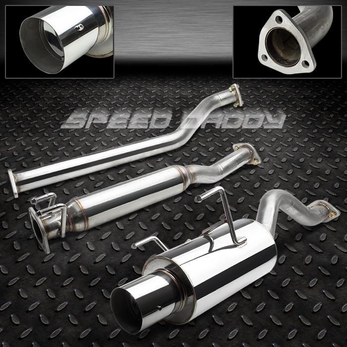 4" muffler tip catback/cat back exhaust+silencer 02-06 acura rsx dc5 type-s k20