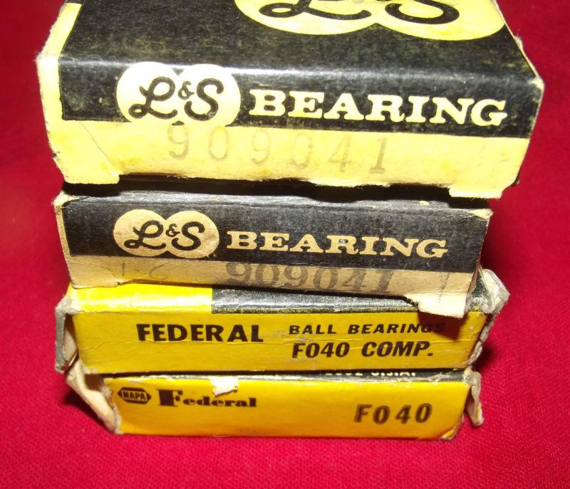 55 chevy front wheel bearing lot- both sides: 2 inner & 2 outer-909040 & 909041 