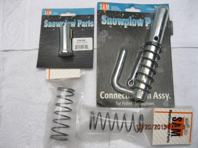 New sam-fisher plow pins & springs, connecting pin, clevis pin, springs,snowplow