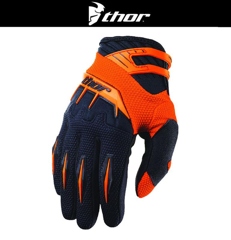 Thor spectrum orange black dirt bike gloves motocross mx atv 2014