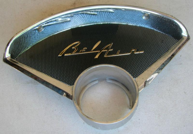 1955 1956  chevy  dash speaker bezel assembly with belair script - item #2    