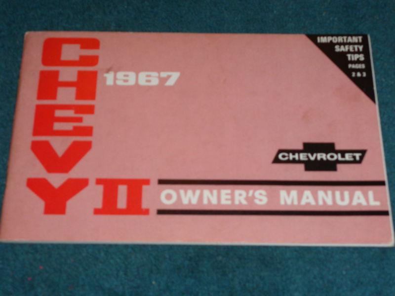 1967 chevrolet / chevy ii / nova owner's manual / good original!!!