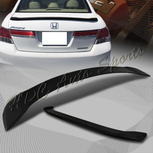 For 2008-2012 honda accord sedan black abs plastic rear trunk spoiler lip wing