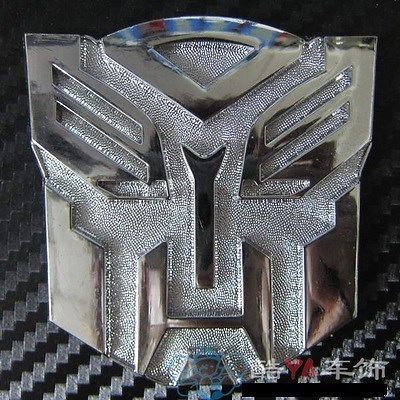 Car emblem badge transformers -- autobot -- chrome finished