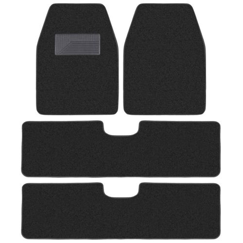 Bdkusa 3 row best quality carpet floor mats for suv van - 4 pieces - black