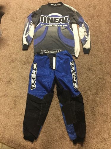 Men&#039;s o&#039;neal elements motocross racing pants (size 32) &amp; jersey (large) blue/blk