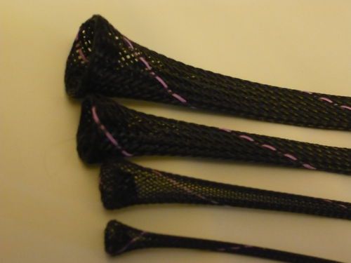 1/2 braided expandable sleeving black/purple tr.25ft