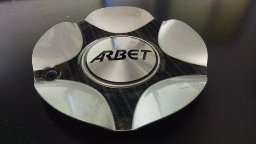 Arbet custom silver wheel center hub cap cover with carbon fiber finish