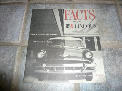 1954 lincoln cosmopolitan &amp; capri facts sales brochure - vintage
