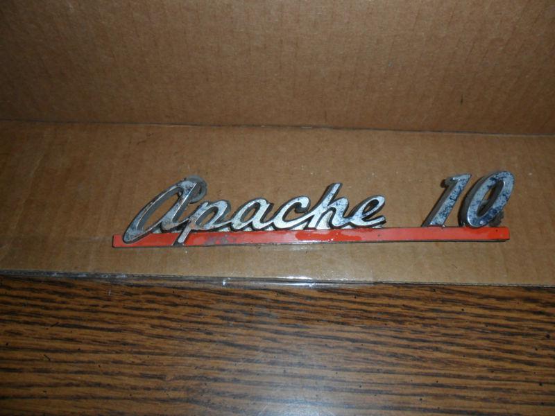 1961 chevrolet apache 10 original emblem good shape both mounts intact