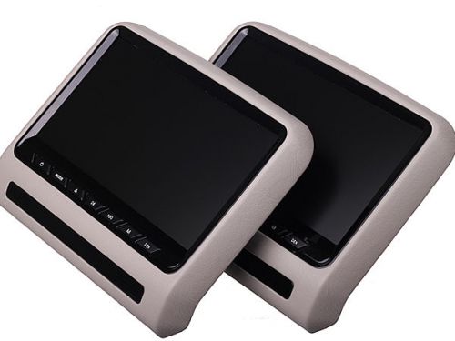 Grey 9 inch car headrest tablet dvd player wireless controller fm sd usb hdmi