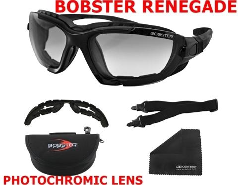 Bobster renegade convertible sunglasses, blk frame, photochromic lens 