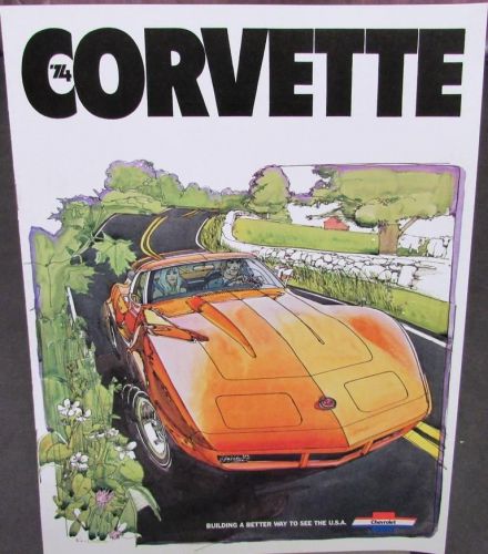 Original 1974 chevrolet corvette dealer sales brochure stingray convertible