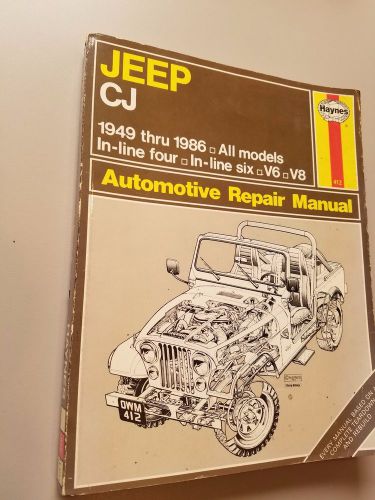 Jeep cj automotive repair manual by larry warren &amp; john h haynes