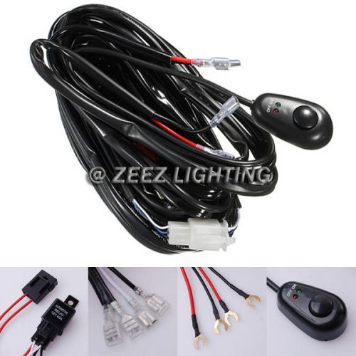 Fog light relay harness wiring kit switch hid led work lamp spot driving bar c07