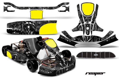 Amr racing graphics kg unico racing kart sticker decal kit wrap reaper black