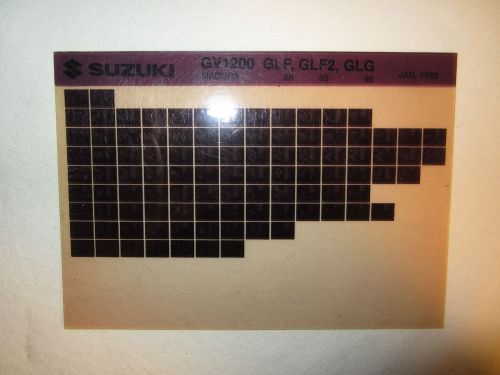 1985-1986 suzuki motorcycle gv1200 glf glf2 glg microfiche parts catalog