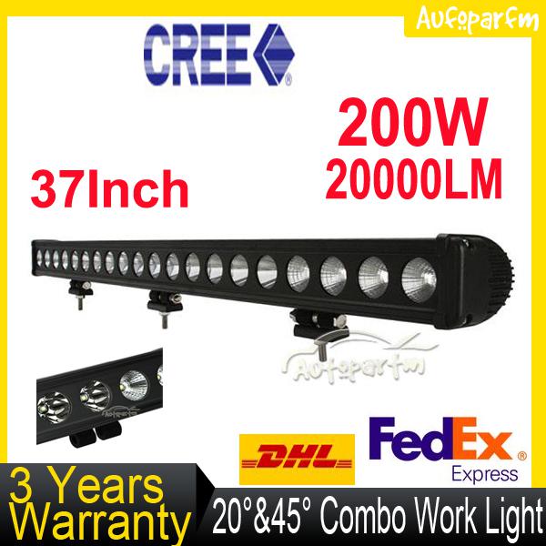 37" 200w alloy combo work light bar offroad fog driving ute jeep boat 4wd lamp 