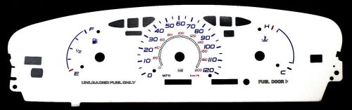 120mph reverse glow gauge euro blue red white face for 95-99 dodge neon w/o tach
