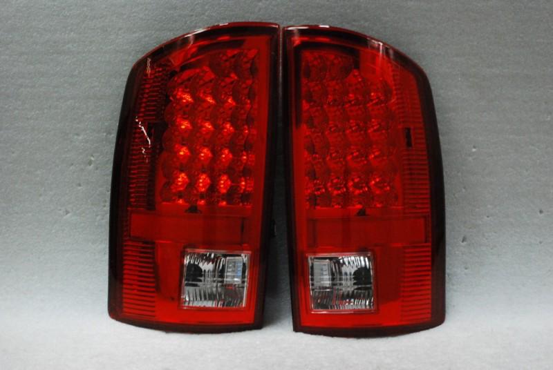 02-06 dodge ram 1500 2500 3500 red clear led tail brake lights lamps left+right