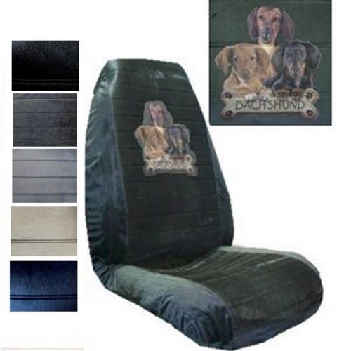 Velour seat covers car truck suv dachshund trio with bone high back pp #x