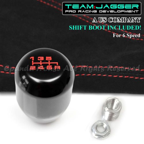 For mitsubishi! m10 usa red 6-speed metal gear shift knob black+ red stitch boot