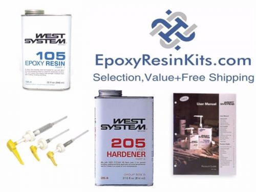 West system epoxy kit, 105 gal, 205 qt fast hardener w/ pumps - fiberglass resin