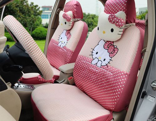 18pcs new cute cartoon car seat cover fashion seat covers ice silk car-covers