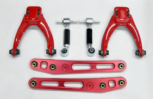 Honda civic 96-00 front &amp; rear camber kit &amp; lower control arms - red