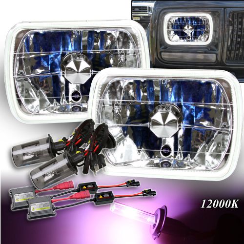 For chevy! 7x6 h6054 h6014 h6052 chrome reflector lens headlights h4 hid 12000k