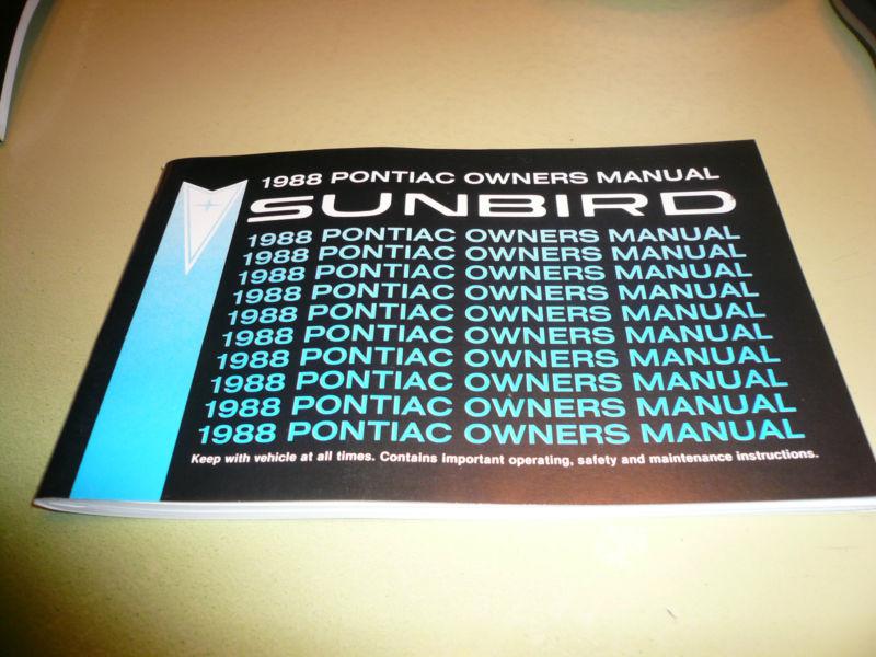 1988 pontiac sunbird owner's manual - glove box