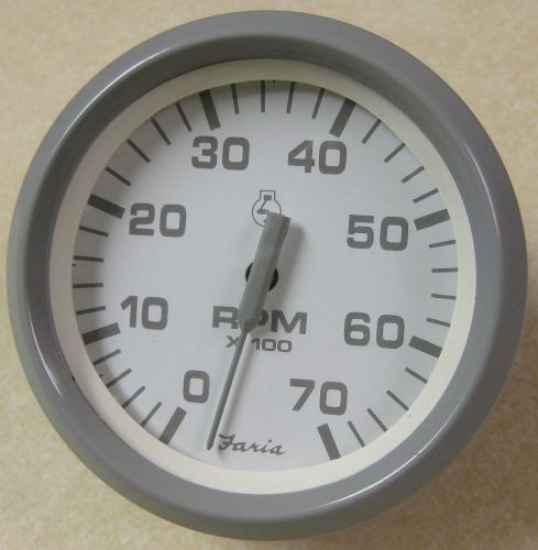 Faria gauge tachometer 7000 rpm white nantucket series tc9867b outboard only