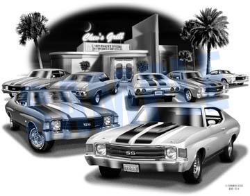 Chevelle ss 1972 muscle car auto art print   ** free usa shipping **