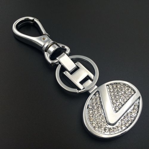 2016 car key chain metal double side logo crystal  keychain key ring for lexus