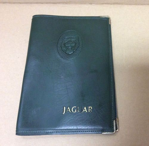 Jaguar rare oem owners manual leather case wallet portfolio holder green