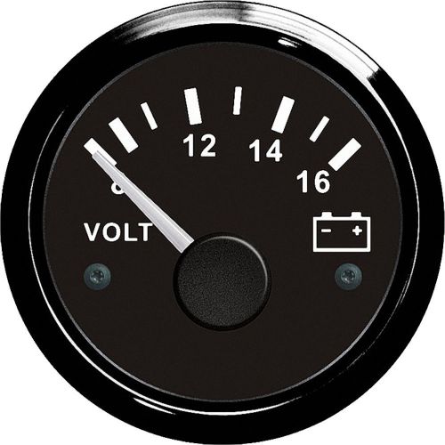 12v voltmeter gauge for boat black steel bezel black face 8-16v free shpping