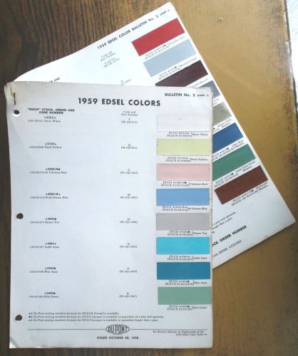 1959 edsel color chips cards by dupont automotive paints &amp; finishes vintage &#039;59