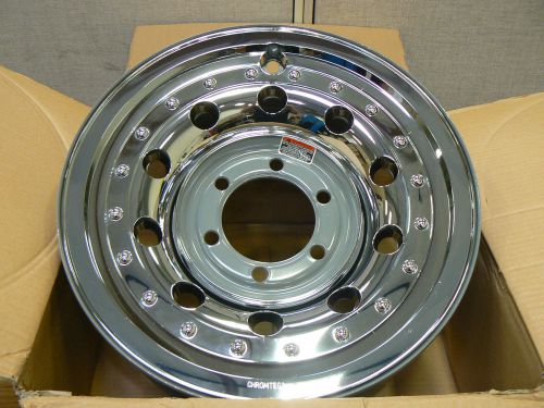 Trailer wheel rim 16x6 16&#034; 6 hole 5.5&#034; oc steel spoke with chrome plastic cover