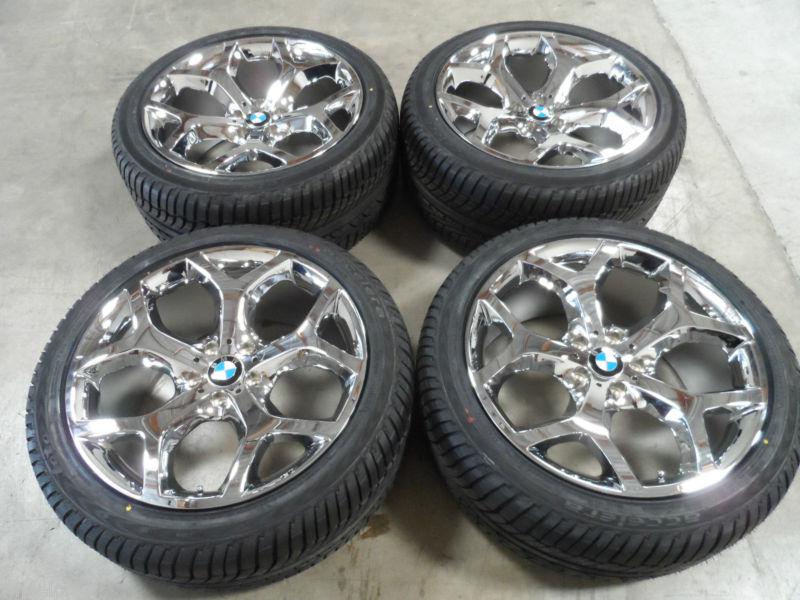 20" bmw x5 x6 y spoke style rare chrome wheels w/ tires! rims 22 375 343