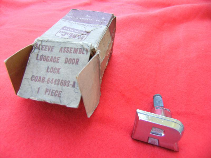 1960 ford "r" trunk lock housing. nos in box