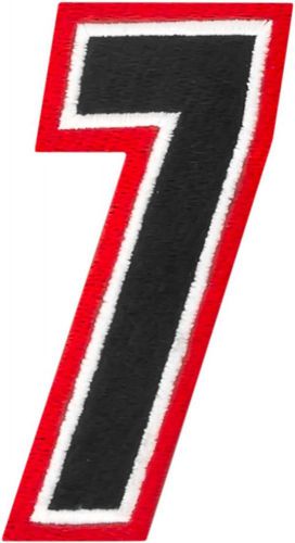 American kargo riding embroidered number patch red / black #7 4.75 h