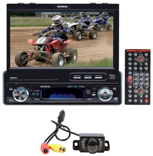 Ssl sd990ts 1-din in-dash 7&#034; car monitor dvd player receiver usb/sd/aux+camera
