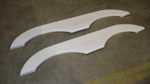 Pair of 69 3/4&#034; dual axle fender skirts rv trailer white injection molded