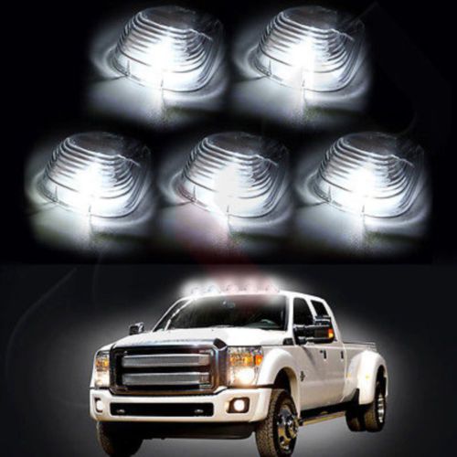 5x clearance cab marker light clear lens+free led bulb for 99-16 ford super duty