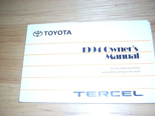 1994 toyota tercel owners manual