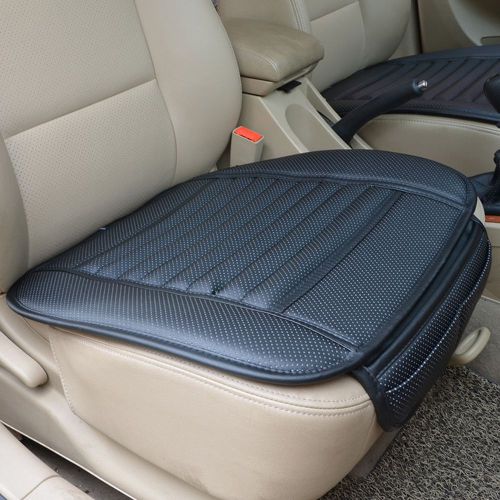 Car bamboo charcoal leather seat cushion breathable therapy padded cover pads