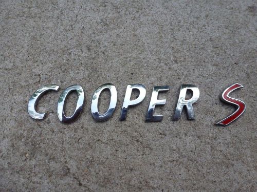 Mini cooper s chrome emblem badge rear hatch letter oem