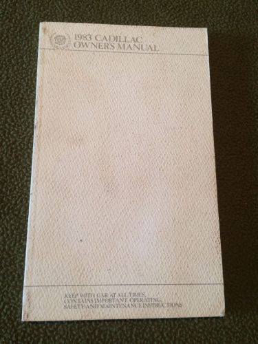 1983 cadillac owners manual guide book operating instructions