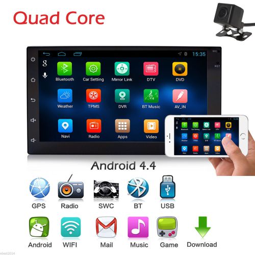 Android 4.4 quad-core hd car stereo no dvd player gps navi mp3 mp4 usb+back cam