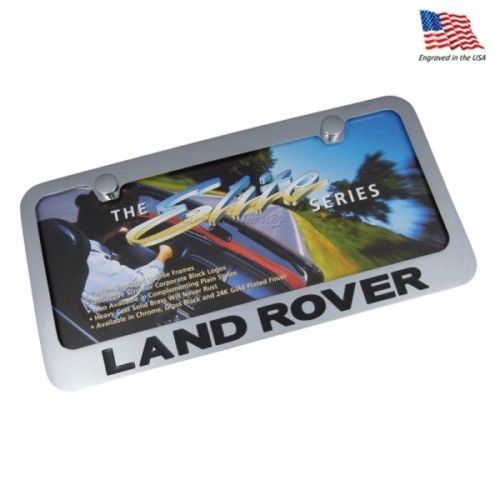 Land rover chrome brass license plate frame